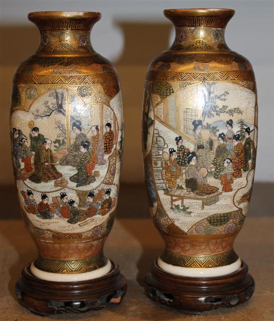 Pair of small Satsuma vases